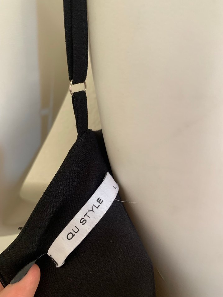 Siyah Drapeli Midi Elbise  - Görsel 5