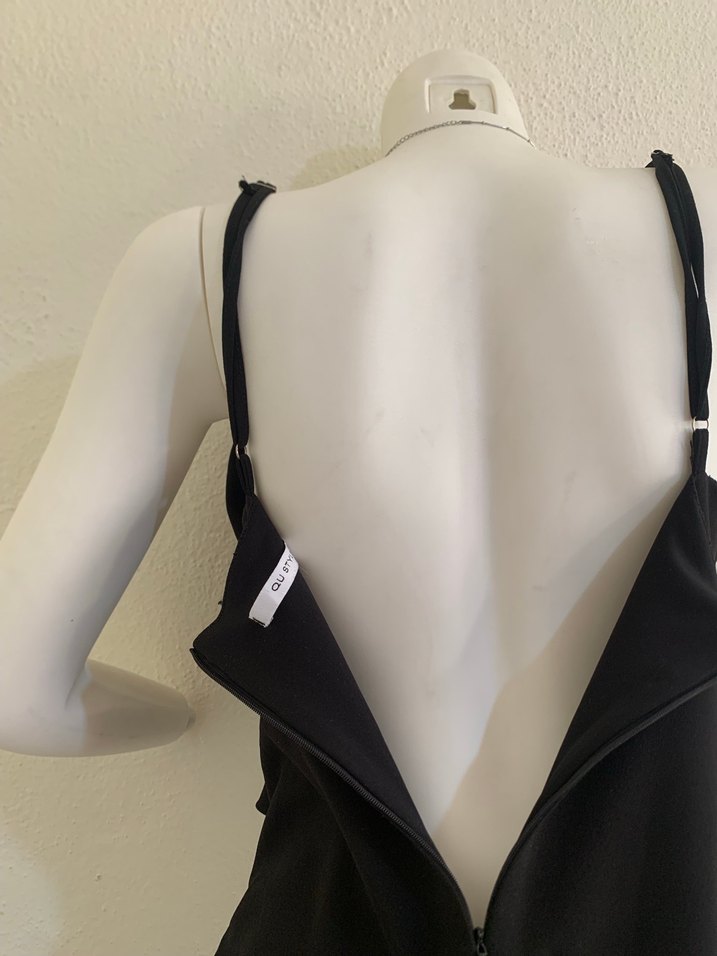 Siyah Drapeli Midi Elbise  - Görsel 4