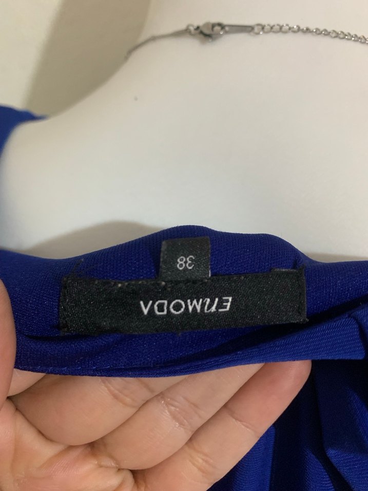 Düz Mavi Elbise  - Görsel 4