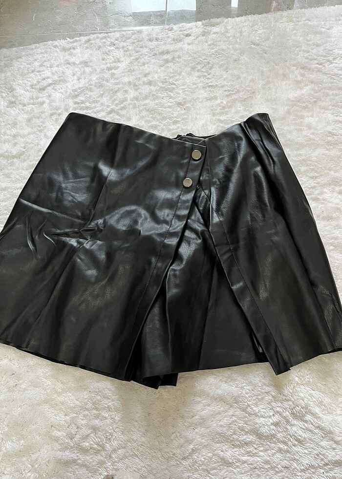 Deri şort etek - Görsel 2