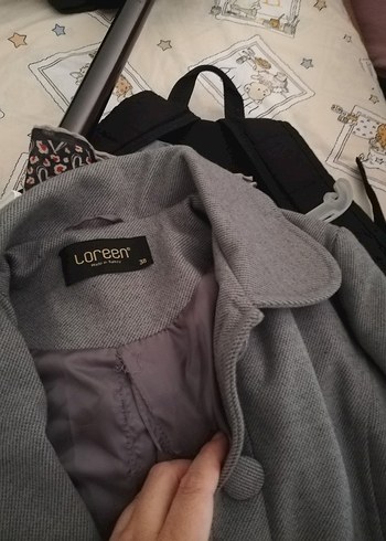 Düğmeli Gri Uzun Kadın Kaban - Görsel 5