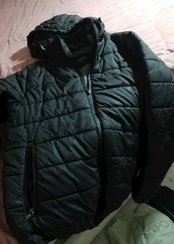 Siyah Kapüşonlu erkek Kışlık Mont - Görsel 8