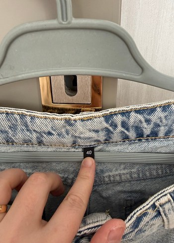 Gri Midi Boy Bol Kesim Kadın Jean - Görsel 2