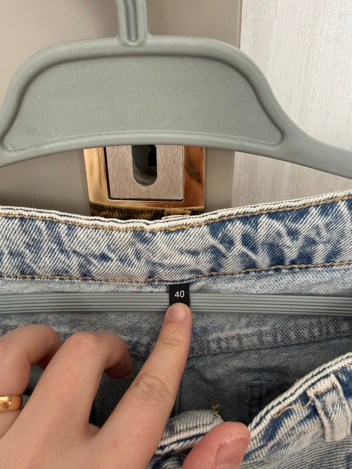 Gri Midi Boy Bol Kesim Kadın Jean - Görsel 2