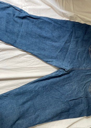 46 Beden Kadın Mavi Denim Midi Boy Normal Kesim Jean