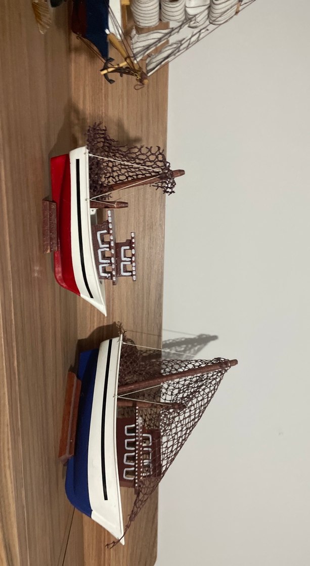 Üçlü Ahşap Yelkenli Gemi Figürleri - Görsel 3