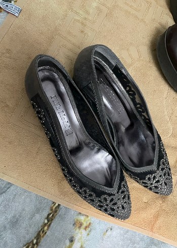 Kadın Siyahlı Gotik Dolgu Topuklu Abiye Ayakkabı - Görsel 3