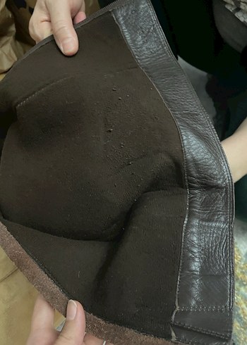 Kahverengi Deri Kadın Dolgu Topuklu Diz Boyu Bot - Görsel 4