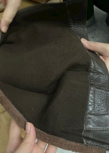 Kahverengi Deri Kadın Dolgu Topuklu Diz Boyu Bot - Görsel 6