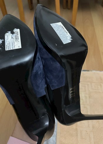 Kadın Mavi Süet Dolgu Topuklu Bot - Görsel 2