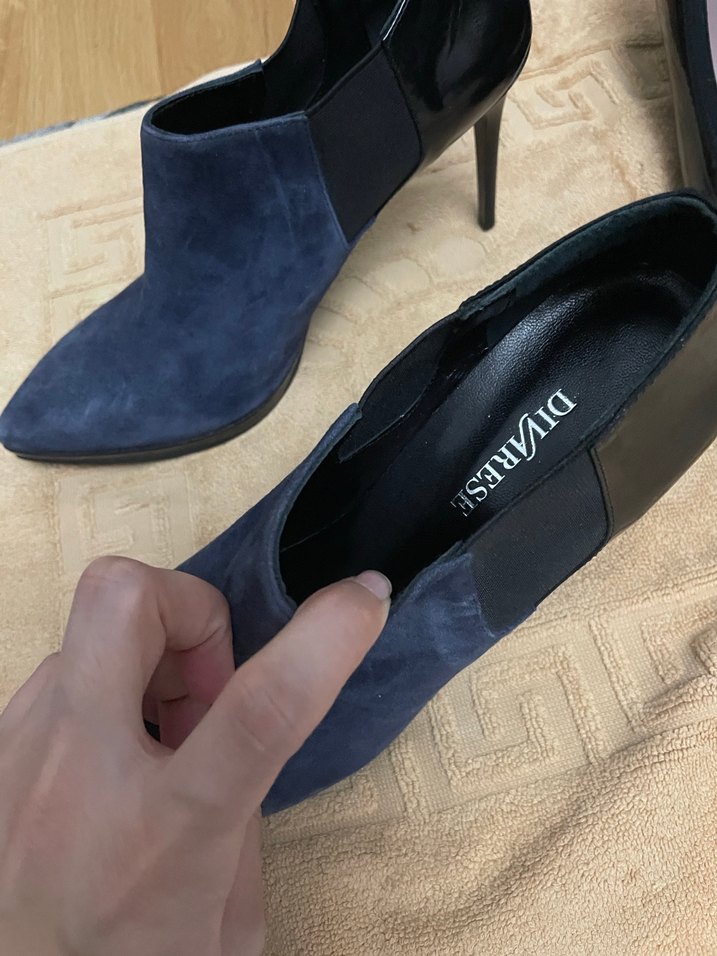 Kadın Mavi Süet Dolgu Topuklu Bot - Görsel 4