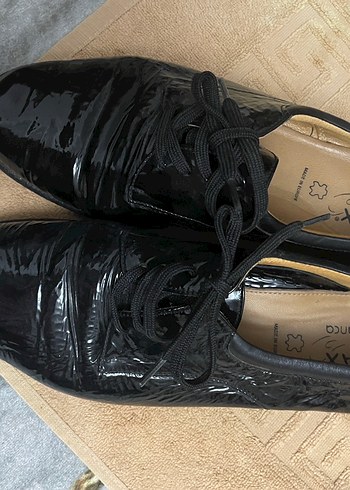 Siyah Rugan Kadın Oxford Ayakkabı - Görsel 4