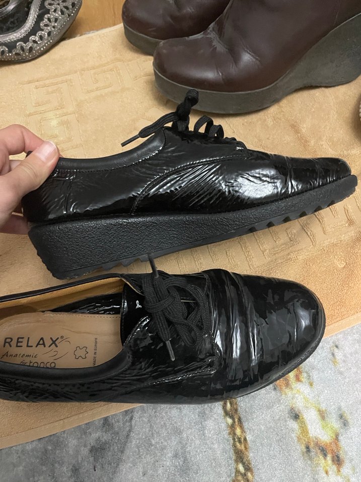 Siyah Rugan Kadın Oxford Ayakkabı - Görsel 5