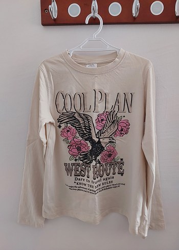 Bej Baskılı Kız Sweatshirt