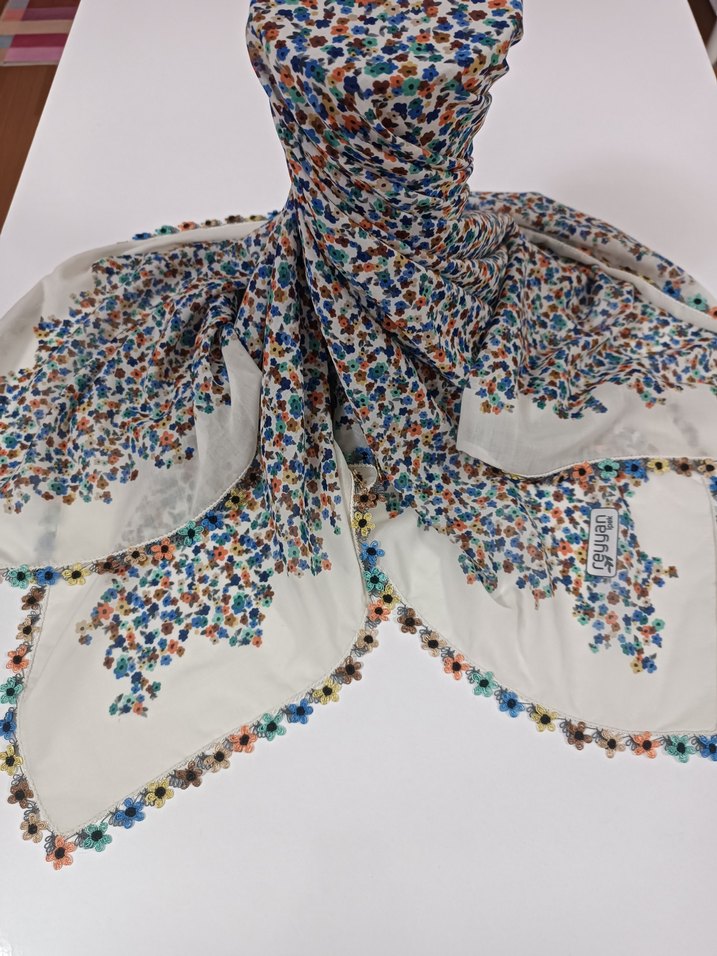 Bohem Çok Renkli Kadın igne oyasi esarp ceyizlik - Görsel 2