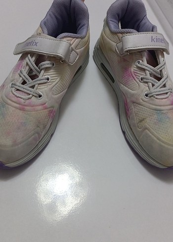 Kinetix Beyaz Pastel Bağcıklı ve Cırt Cırtlı Kız Spor Ayakkabı - Görsel 2