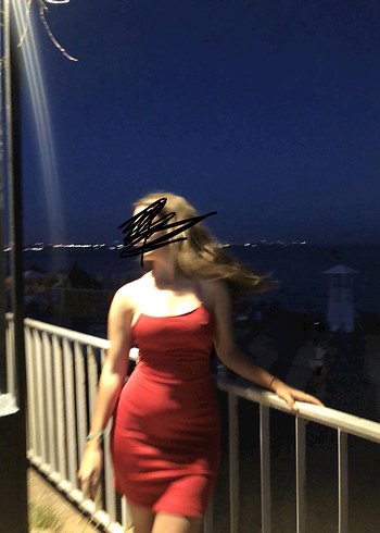 Kırmızı Drapeli Mini Elbise - Görsel 2