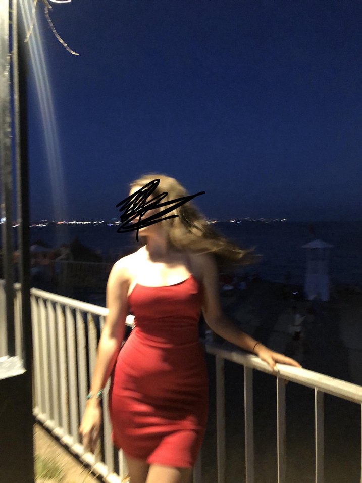 Kırmızı Drapeli Mini Elbise - Görsel 2