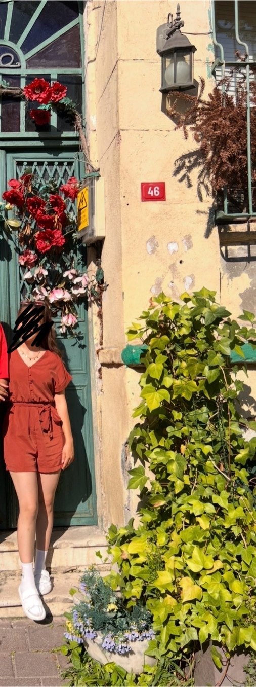 Kiremit rengi Kısa Kadın Tulum - Görsel 2