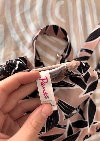 Bej Desenli Tokalı Kadın Bikini Üstü - Görsel 4