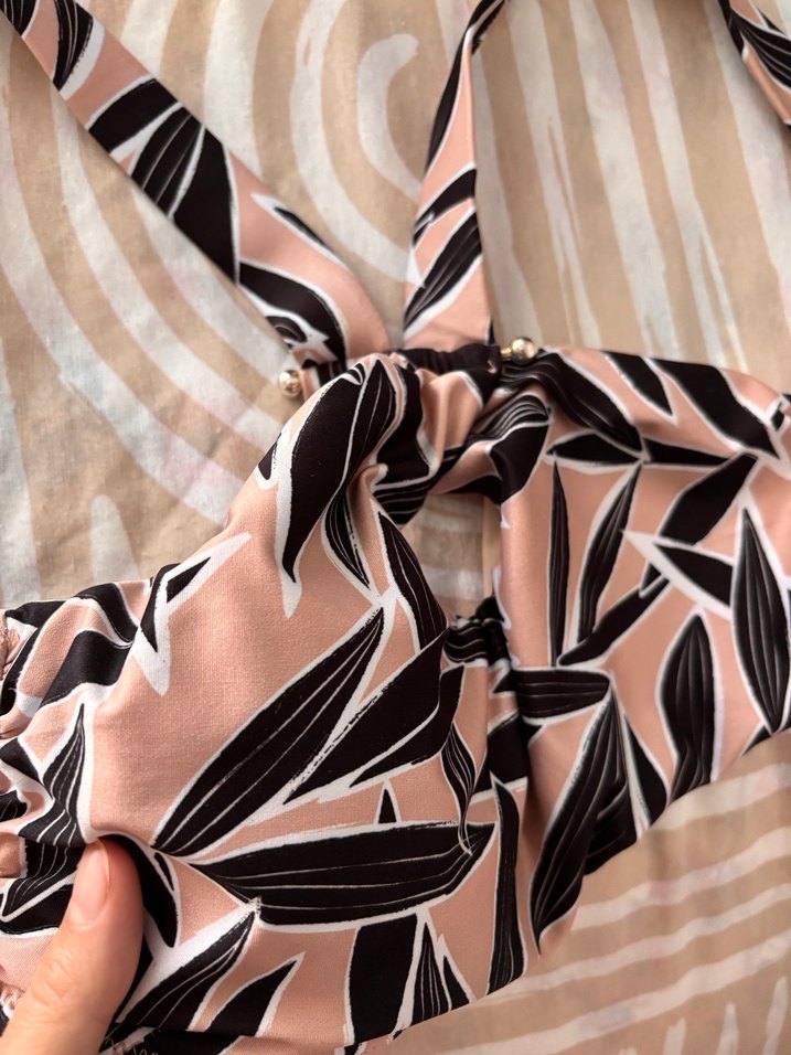 Bej Desenli Tokalı Kadın Bikini Üstü - Görsel 3