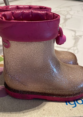 26 Beden pembe Renk Pembe Simli Kız Çocuk Yağmur Çizmesi
