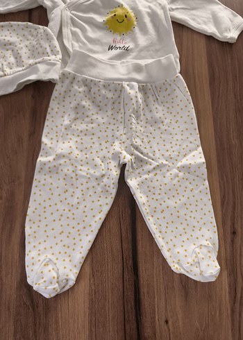 Bebek  Uzun Kollu Beyaz Desenli Takım - Görsel 3