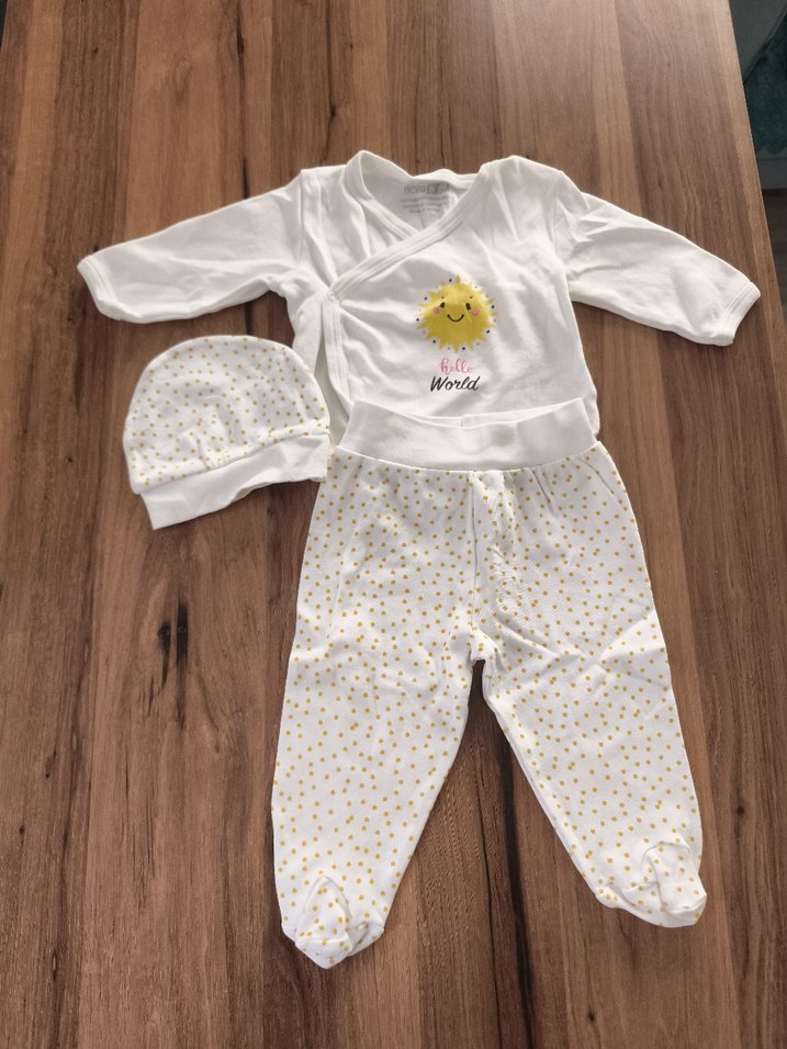 Bebek  Uzun Kollu Beyaz Desenli Takım - Görsel 2