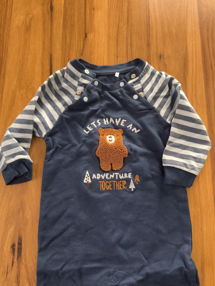 Uzun Kollu Bebek Tulum, Düğmeli, Desenli - Görsel 2