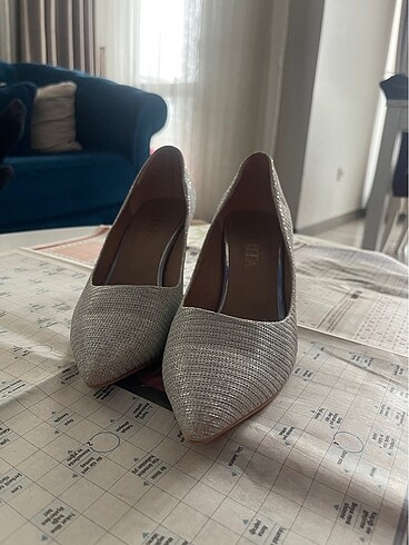 Gümüş çanta ayakkabı abiye takım - Görsel 4