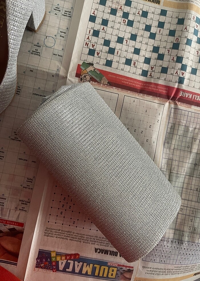 Simli gümüş abiye çanta - Görsel 2