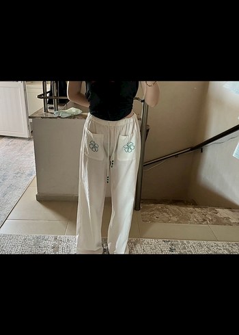 Bershka Bershka beyaz keten pantolon