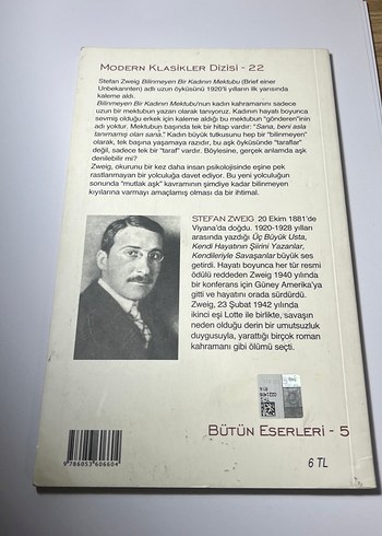  Bilinmeyen Bir Kadının Mektubu - Stefan Zweig