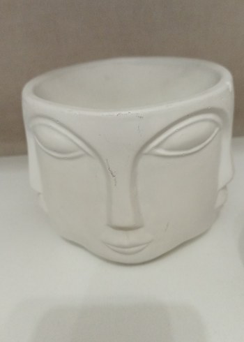 Beyaz Yüz Figürlü Vazo - Görsel 4