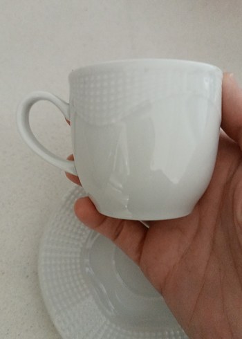 Beyaz Porselen Fincan ve Tabak Seti 6lı - Görsel 5