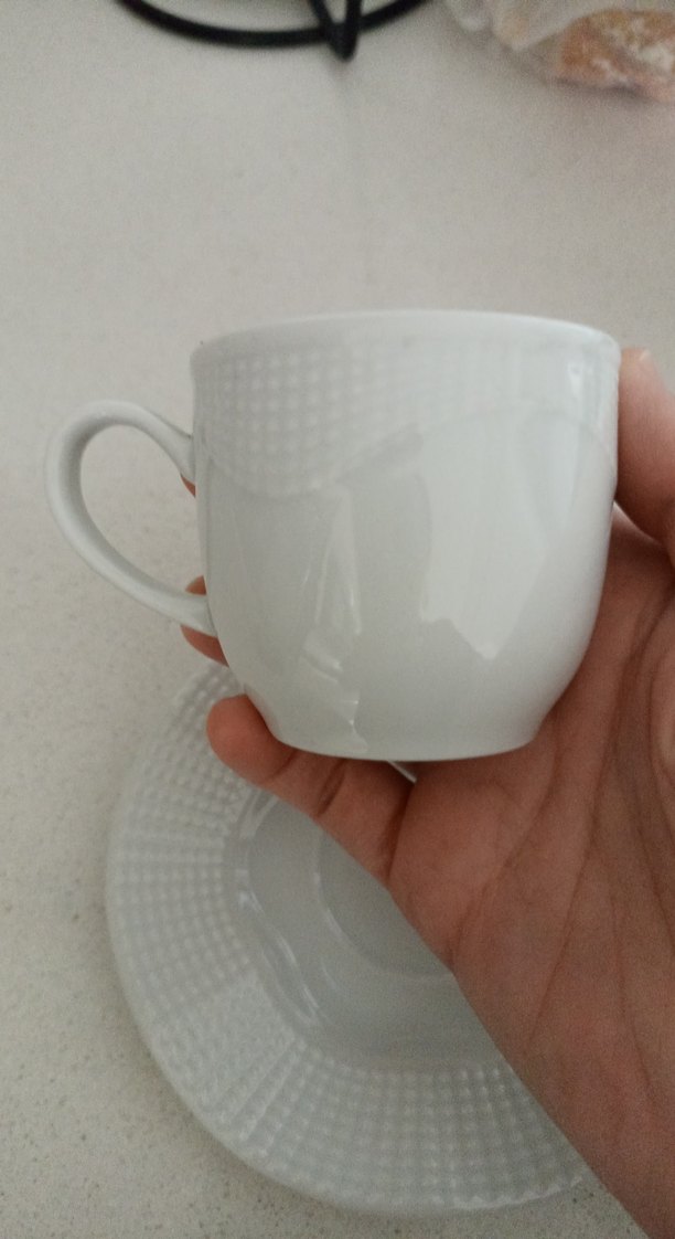 Beyaz Porselen Fincan ve Tabak Seti 6lı - Görsel 5