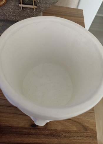 Beyaz Yüz Figürlü ikili Dekoratif Saksı - Görsel 4