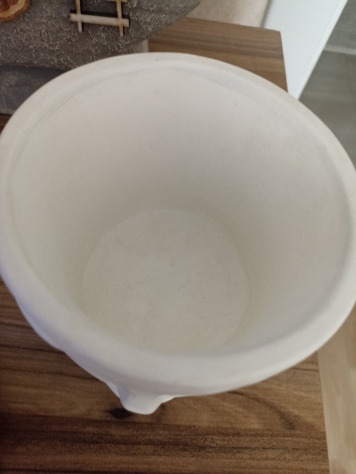 Beyaz Yüz Figürlü ikili Dekoratif Saksı - Görsel 4