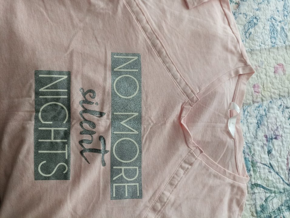 Pembe Baskılı Hamile ,lohusa gecelik - Görsel 2