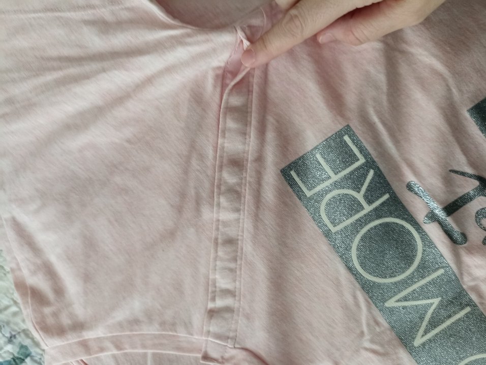 Pembe Baskılı Hamile ,lohusa gecelik - Görsel 5