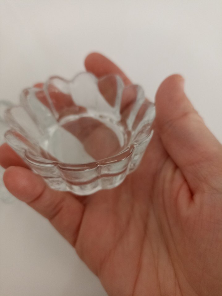 Şeffaf Çiçek Desenli mumluk - Görsel 2