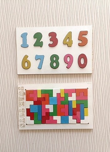 Ahşap Tetris +Sayılar Puzzle Seti 