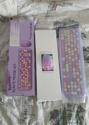 Pastel Mor Kablosuz Klavye ve Mouse Seti - Görsel 2