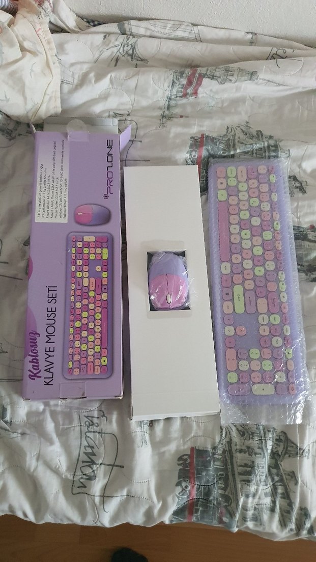 Pastel Mor Kablosuz Klavye ve Mouse Seti - Görsel 2