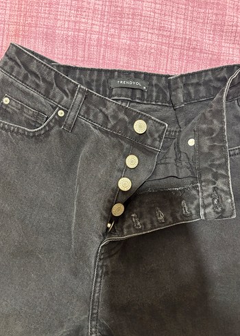 38 Beden Düğmeli anstrasit mom fit Kadın Kot Pantolon