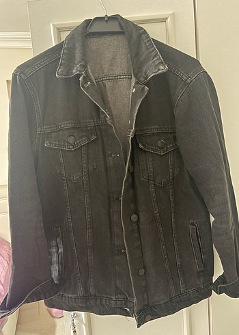 s Beden Kadın Siyah Denim Ceket