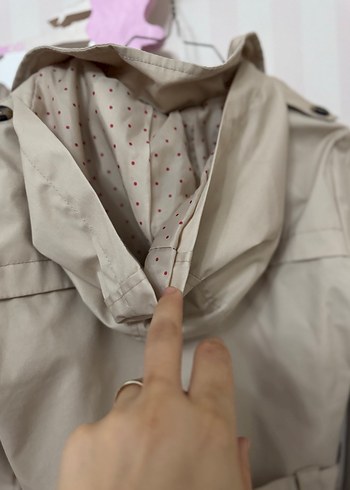 Bej kız çocuk Midi Trençkot Düğmeli - Görsel 3