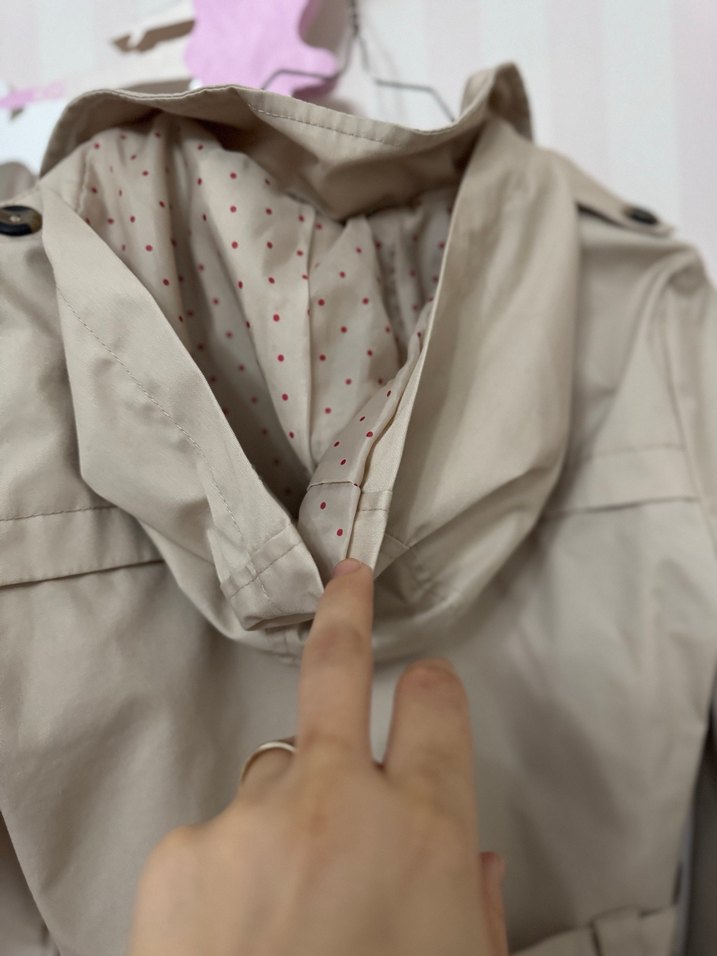 Bej kız çocuk Midi Trençkot Düğmeli - Görsel 3