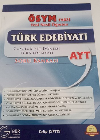 AYT Türk Edebiyatı Cumhuriyet Dönemi Soru Bankası