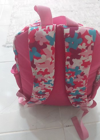 Renkli Kelebekli Pembe Çocuk Sırt Çantası - Görsel 5